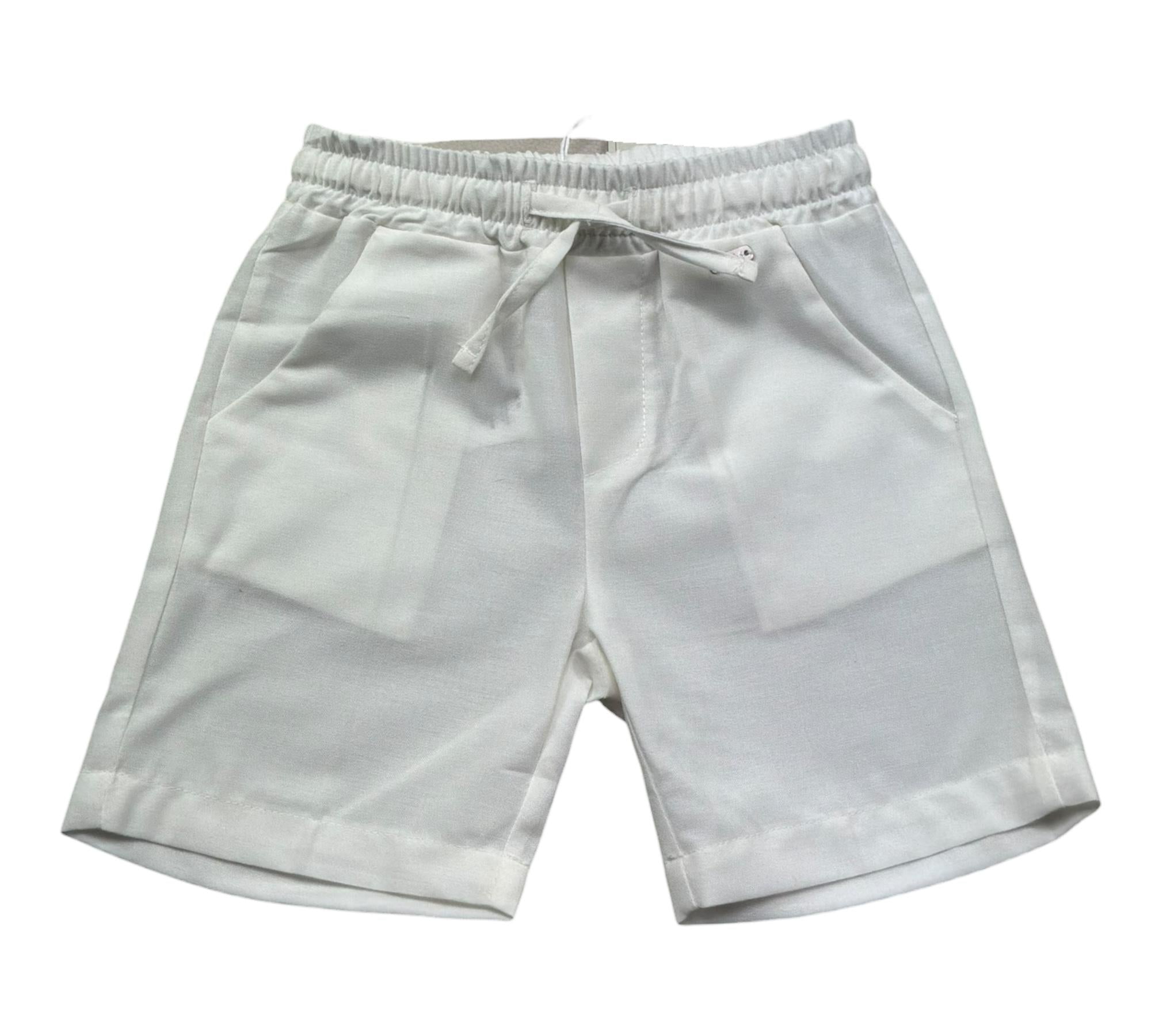 Le Bebe Bermuda Tinta Unita con Elastico In Vita per Neonato LBB5395 BIANCO LE BEBE 