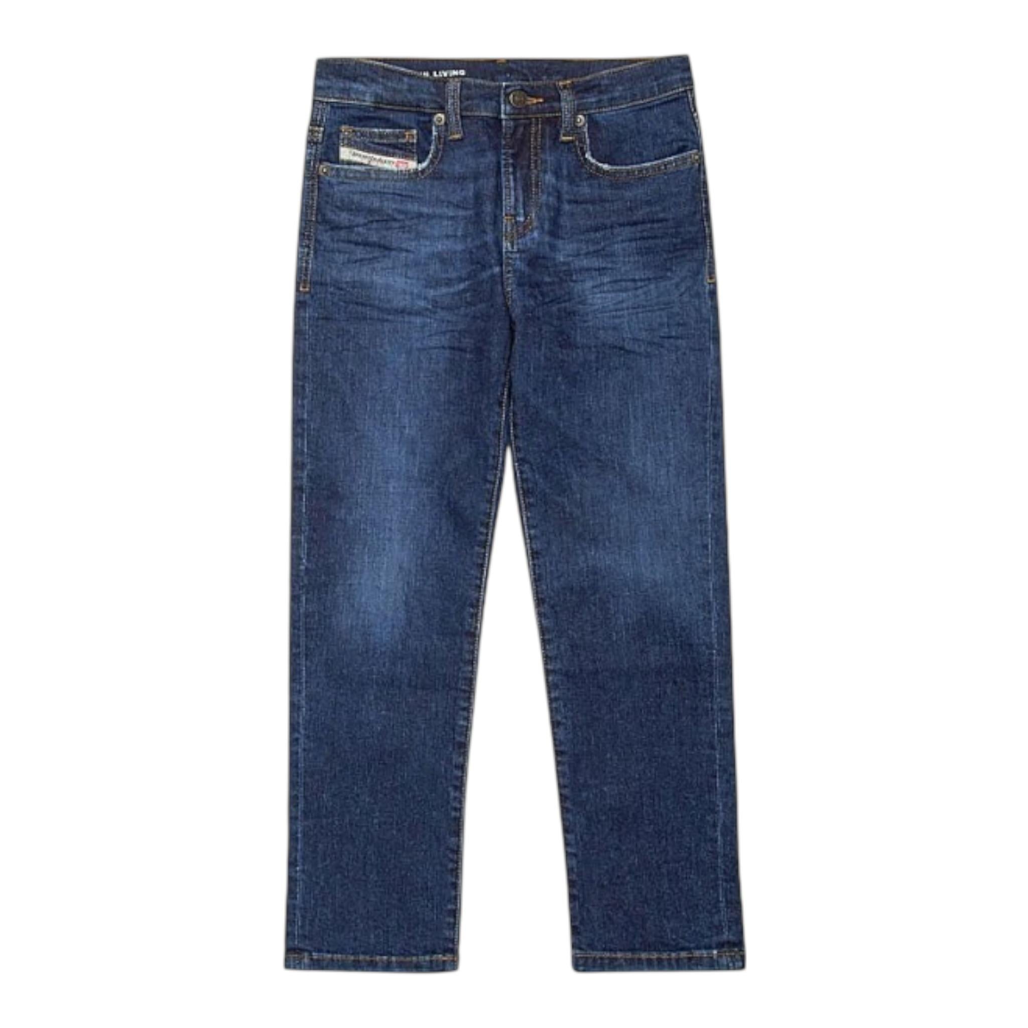 Diesel Jeans Tinta Unita con Girovita Regolabile per Bambino J00809XX BLU DIESEL 