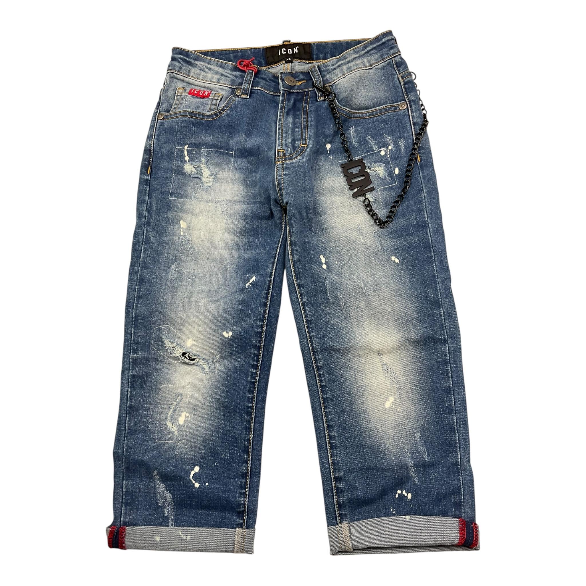 Icon Jeans Tinta Unita con Girovita Regolabile per Bambino IBDT00450 BLU ICON 