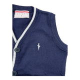 Cesare Paciotti Gilet Tinta Unita con Profili In Contrasto Blu per Bambino