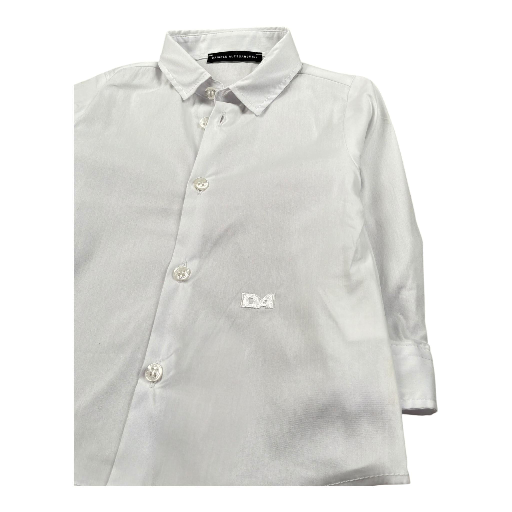 Daniele Alessandrini Camicia Manica Lunga Tinta Unita con Logo per Neonato 1295C00267 BIANCO DANIELE ALESSANDRINI 