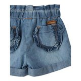 Minibanda Short In Denim Tinta Unita per Neonata 3B735 BLU MINIBANDA 