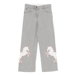 STELLA McCARTNEY jeans tinta unita con ricamo cavallo Grigio per Bambina TV6A80 GRIGIO STELLA McCARTNEY 