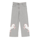 STELLA McCARTNEY jeans tinta unita con ricamo cavallo Grigio per Bambina TV6A80 GRIGIO STELLA McCARTNEY 