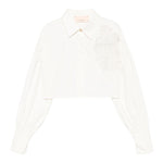 Elisabetta Franchi Camicia Manica Lunga Tinta Unita con Ricami per Bambina EFCA263 PANNA ELISABETTA FRANCHI 