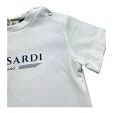 Trussardi T-Shirt Girocollo Tinta Unita con Stampe per Neonato TIP26035TS BIANCO TRUSSARDI 
