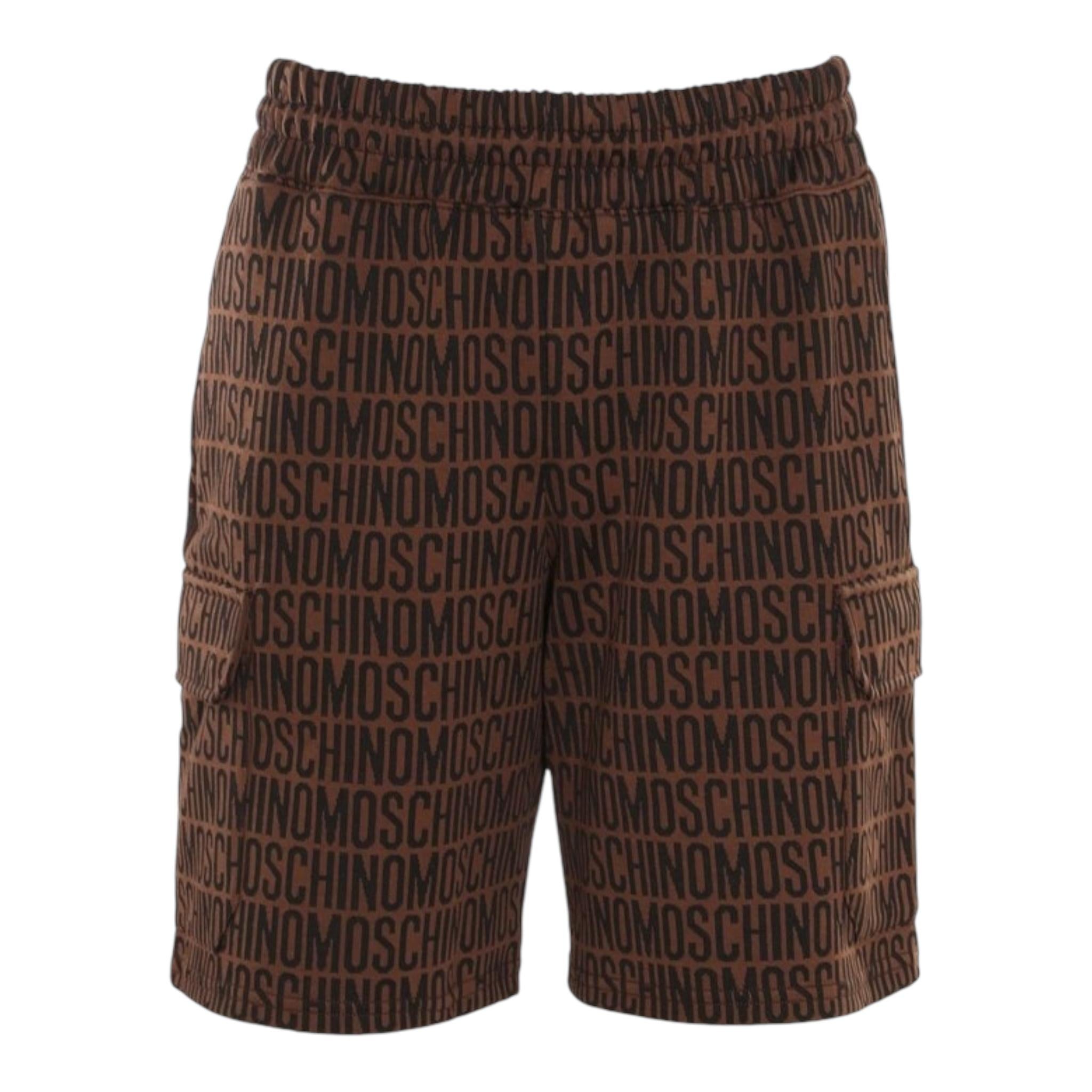 Moschino Bermuda Tinta Unita Logato per Bambino HUQ029 MARRONE MOSCHINO 