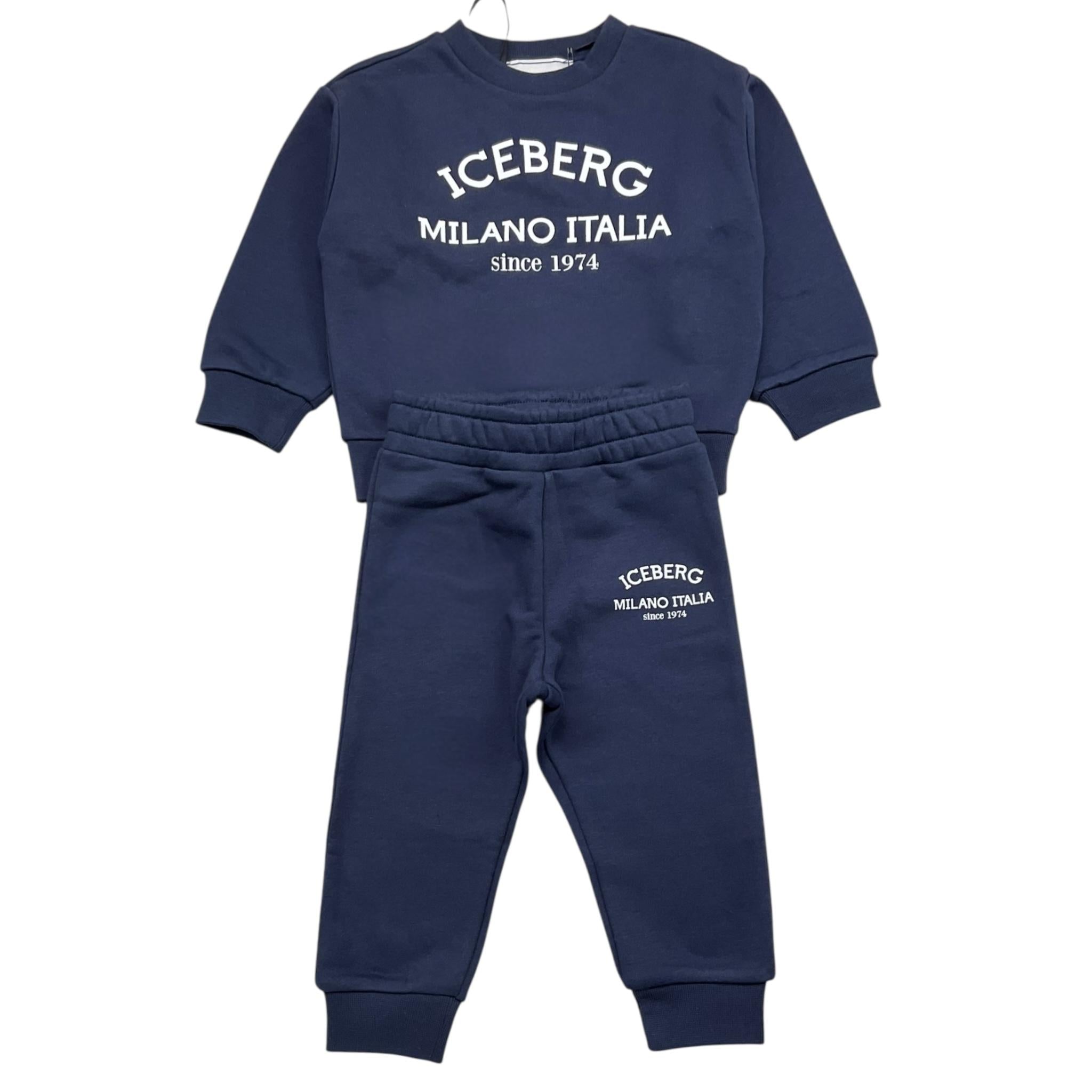 ICEBERG completo 2pz tinta unita felpa-pantalone Blu per Neonato COMICE5300BXXN BLU ICEBERG 