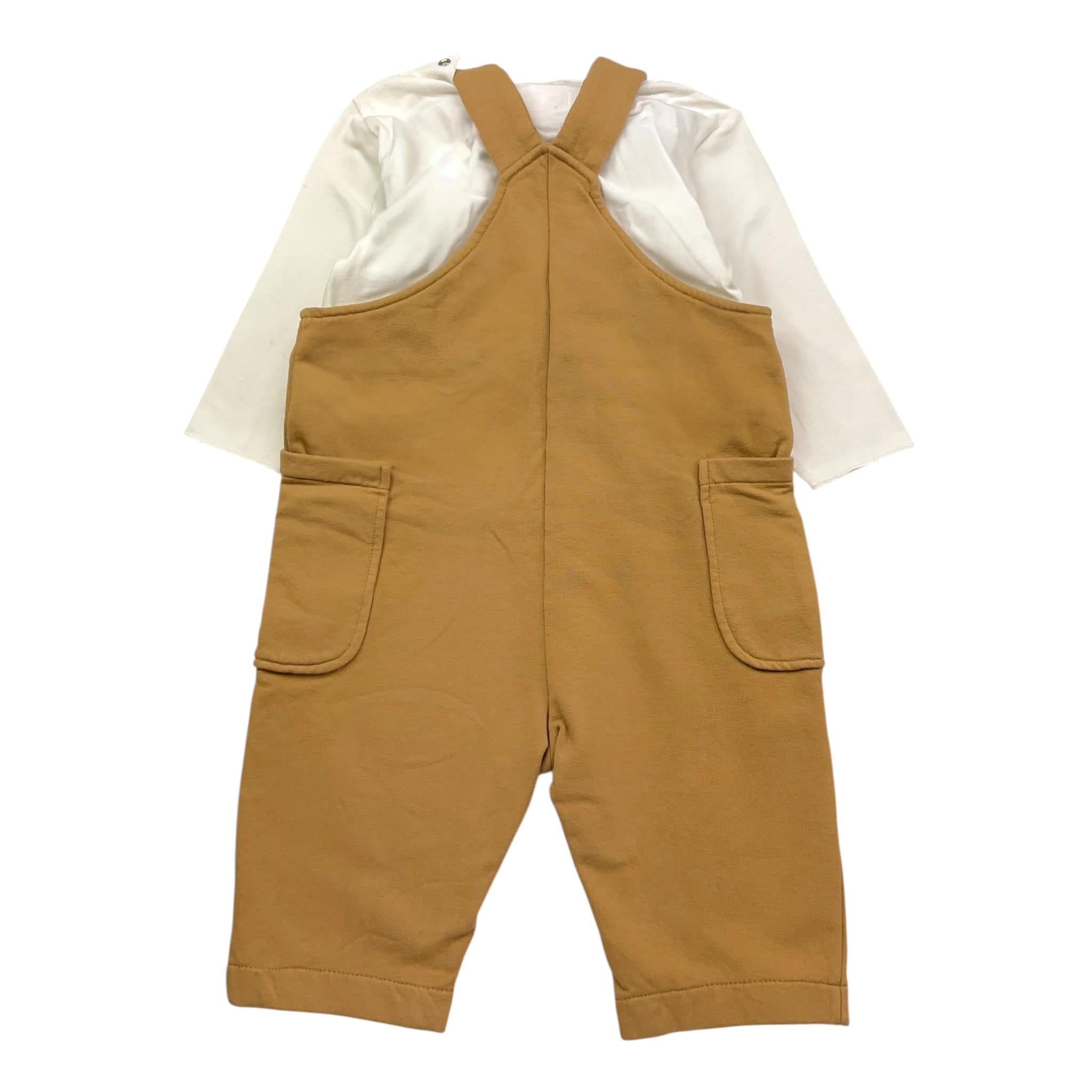 TEDDY E MINOU completo 2 pezzi shirt-salopette Bianco per Neonato I24CP059M7015X BIANCO TEDDY E MINOU 