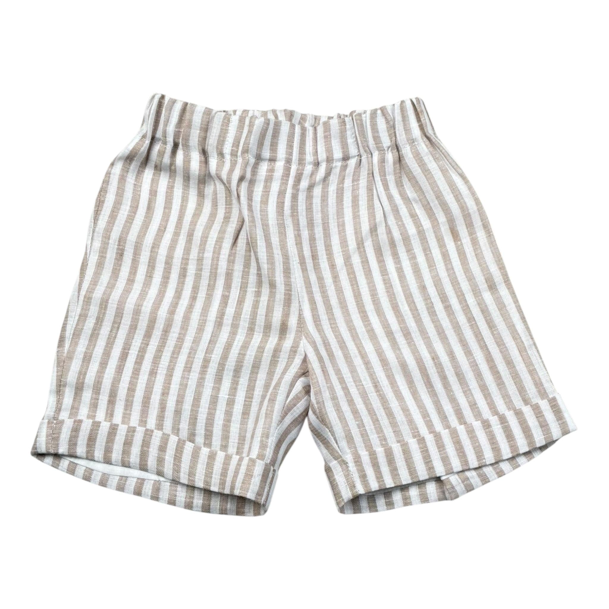 La Stupenderia Bermuda Tinta Unita con Fantasia A Righe per Neonato TJBR75 BIANCO LA STUPENDERIA 