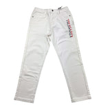 Trussardi Pantalone Tinta Unita con Stampa Bianco per Bambino