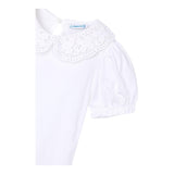Mayoral T-Shirt Tinta Unita con Ricami per Bambina 3055 BIANCO MAYORAL 