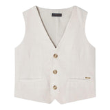 Mayoral Gilet Tinta Unita Beige Per Bambino