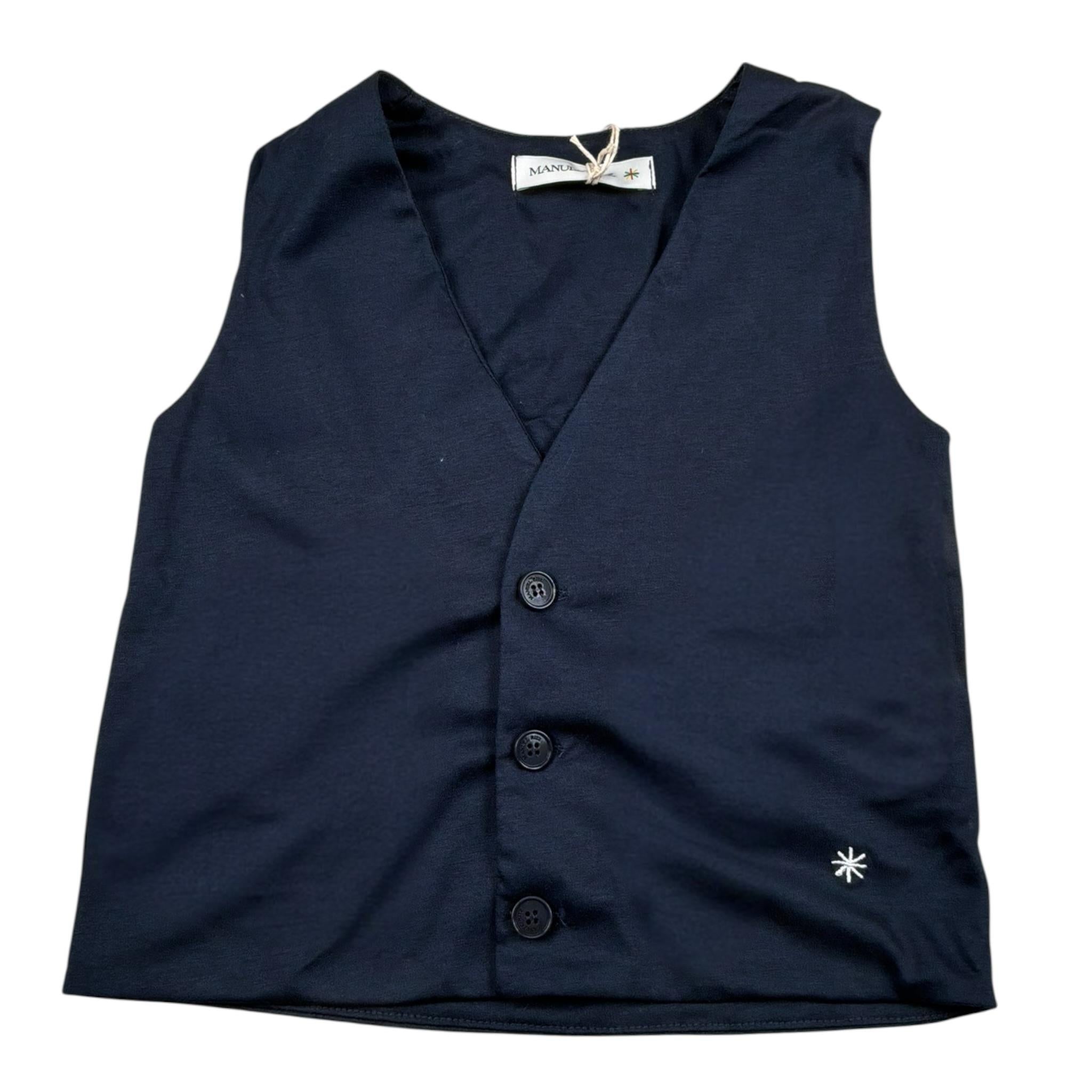 Manuel Ritz Gilet Tinta Unita con Bottoni per Bambino MR3080 BLU MANUEL RITZ 
