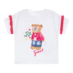 Guess T-Shirt Girocollo Tinta Unita con Stampa per Neonata K5RI12K6YW4XX BIANCO GUESS 