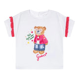 Guess T-Shirt Girocollo Tinta Unita con Stampa per Neonata K5RI12K6YW4XX BIANCO GUESS 