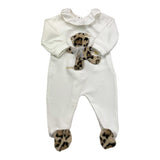 LE BEBE' tutina tinta unita con fantasia maculata Bianco per Neonata LBG6030 BIANCO LE BEBE' 