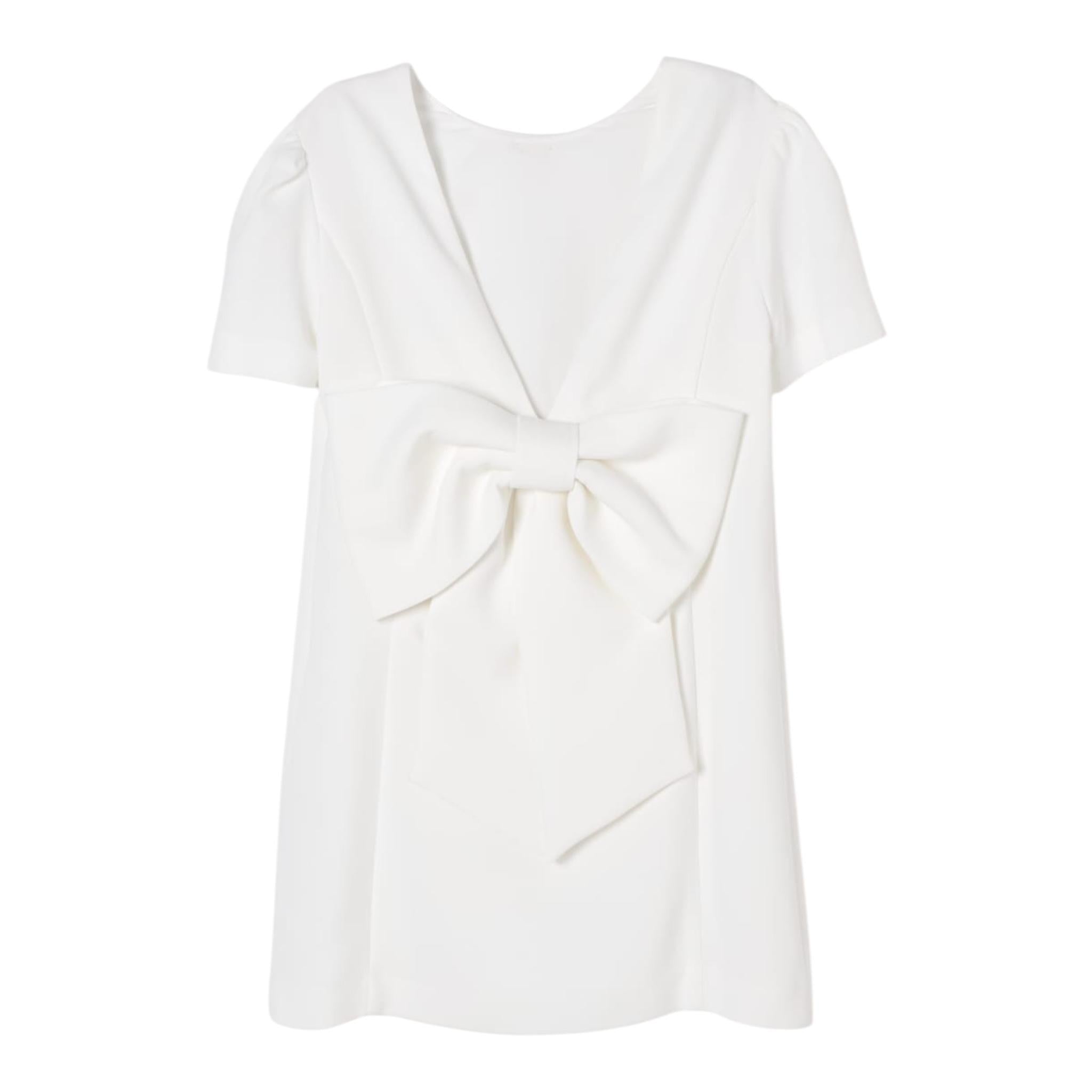 Twinset Abito Mezza Manica Tinta Unita con Fiocco per Bambina 251GJ2QN9X BIANCO TWINSET 