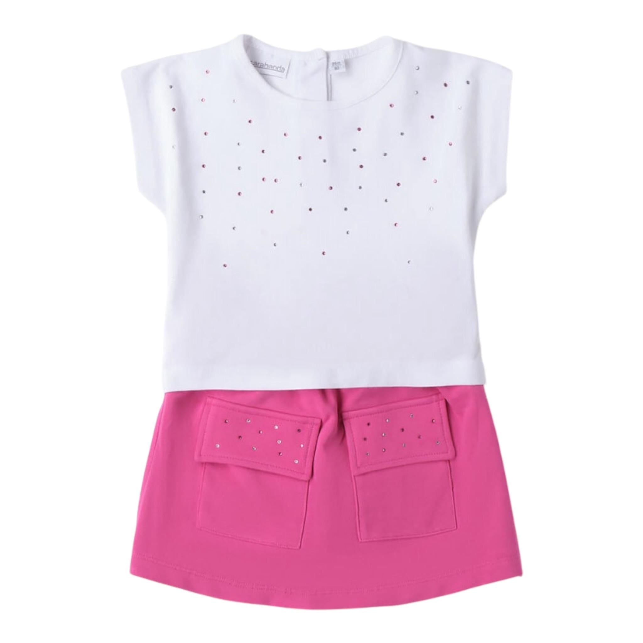 Sarabanda Completo 2 Pezzi T-Shirt-Gonna Bianco per Neonata 0B234 BIANCO SARABANDA 