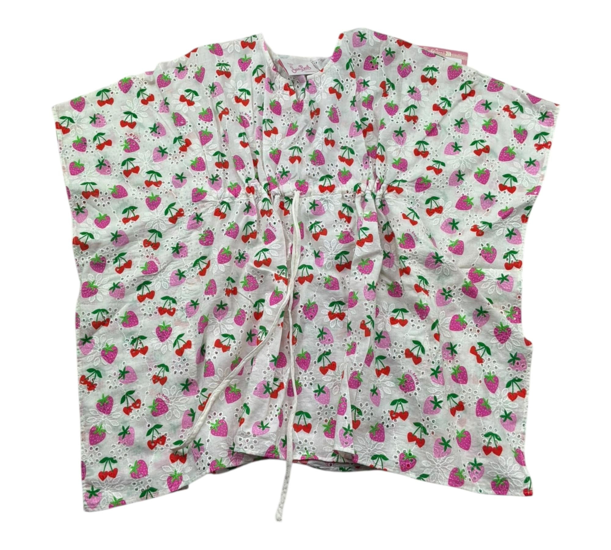 Saint Barth Camicia Modello Mantella Tinta Unita In Pizzo Sangallo per Bambina KATE BIANCO SAINT BARTH 