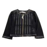 Relish Giubbino Tinta Unita con Trasparenze per Bambina RGP2405011001 NERO RELISH 