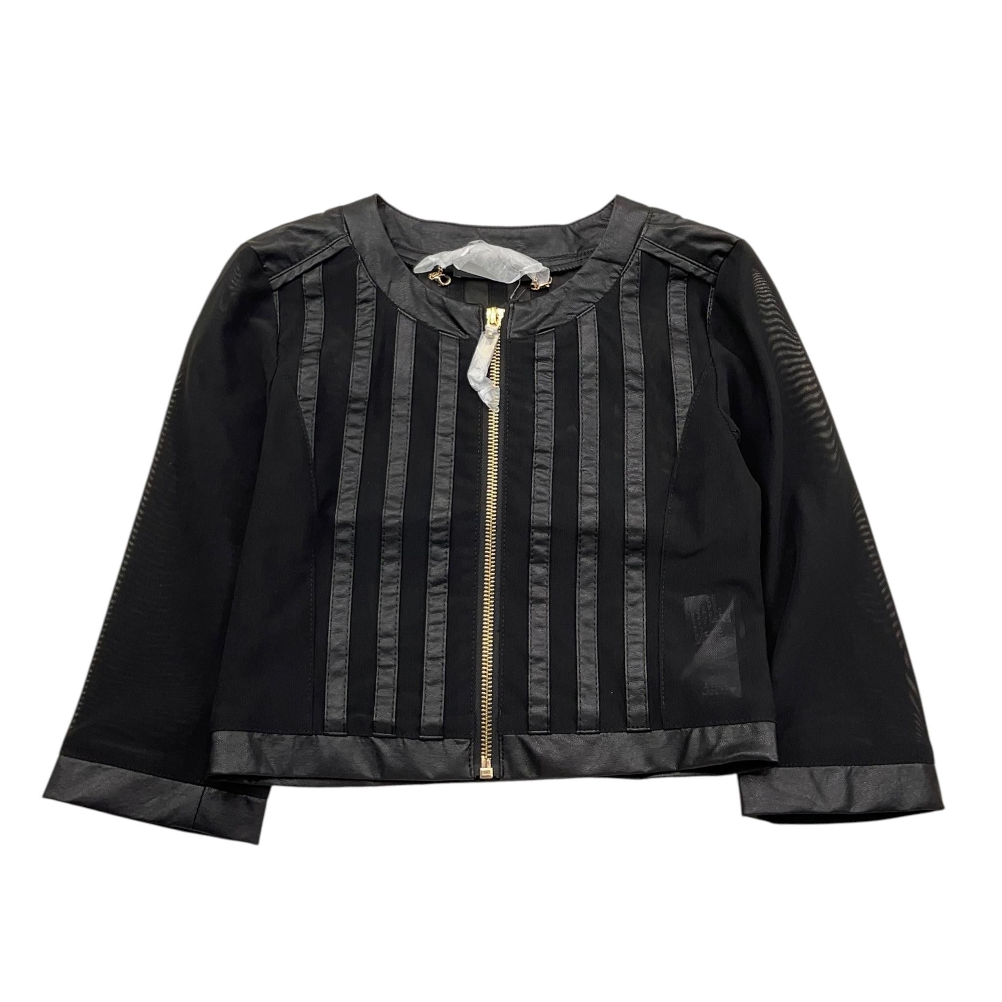 Relish Giubbino Tinta Unita con Trasparenze per Bambina RGP2405011001 NERO RELISH 