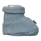 Barcellino Babbucce Tinta Unita con Fantasia A Righe per Neonato BO220024 AZZURRO BARCELLINO 