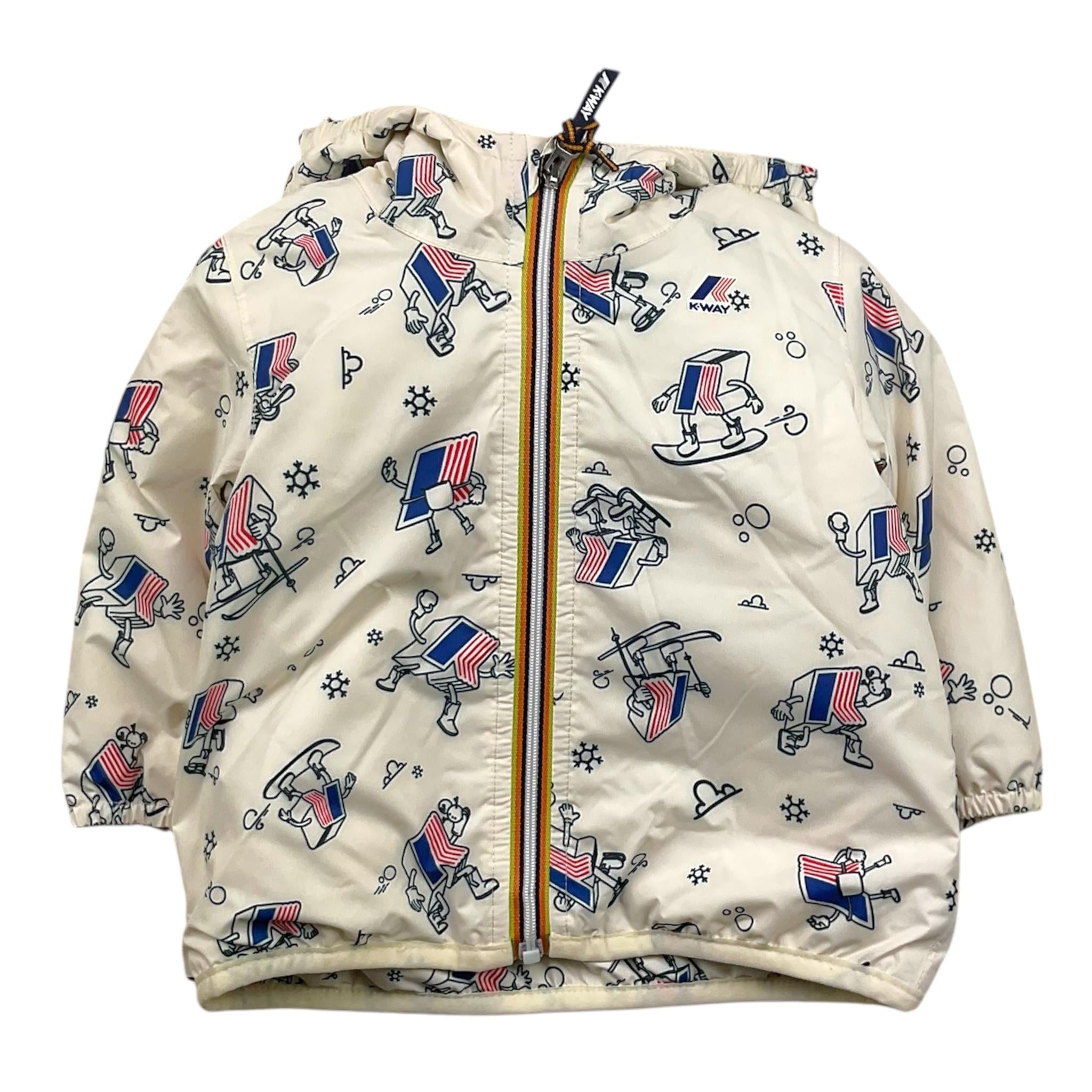 K-WAY giubbino tinta unita con zip cappuccio e fantasia Bianco per Neonato K41467W BIANCO K-WAY 