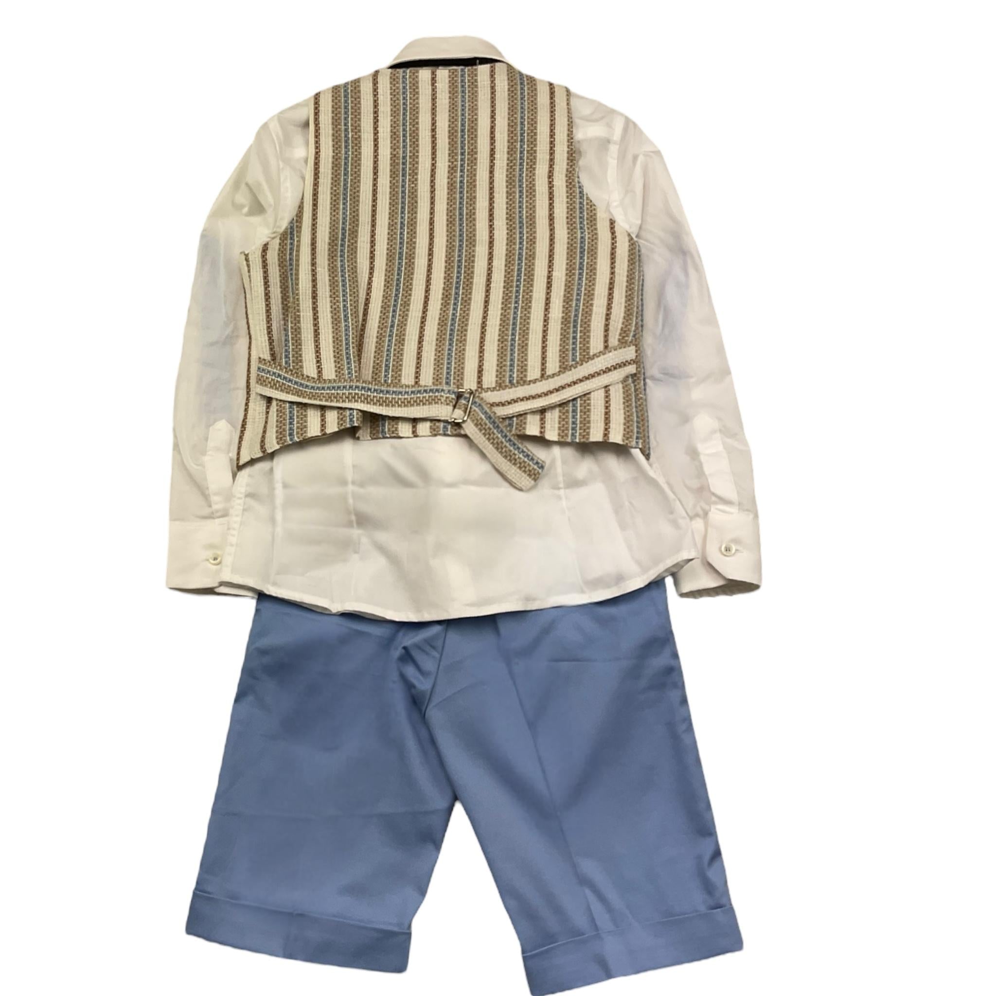 Mai'S Kids Completo 4 Pezzi Camicia-Papillon-Gilet-Bermuda per Bambino ALMAS BEIGE/AZZURRO MAI'S KIDS 