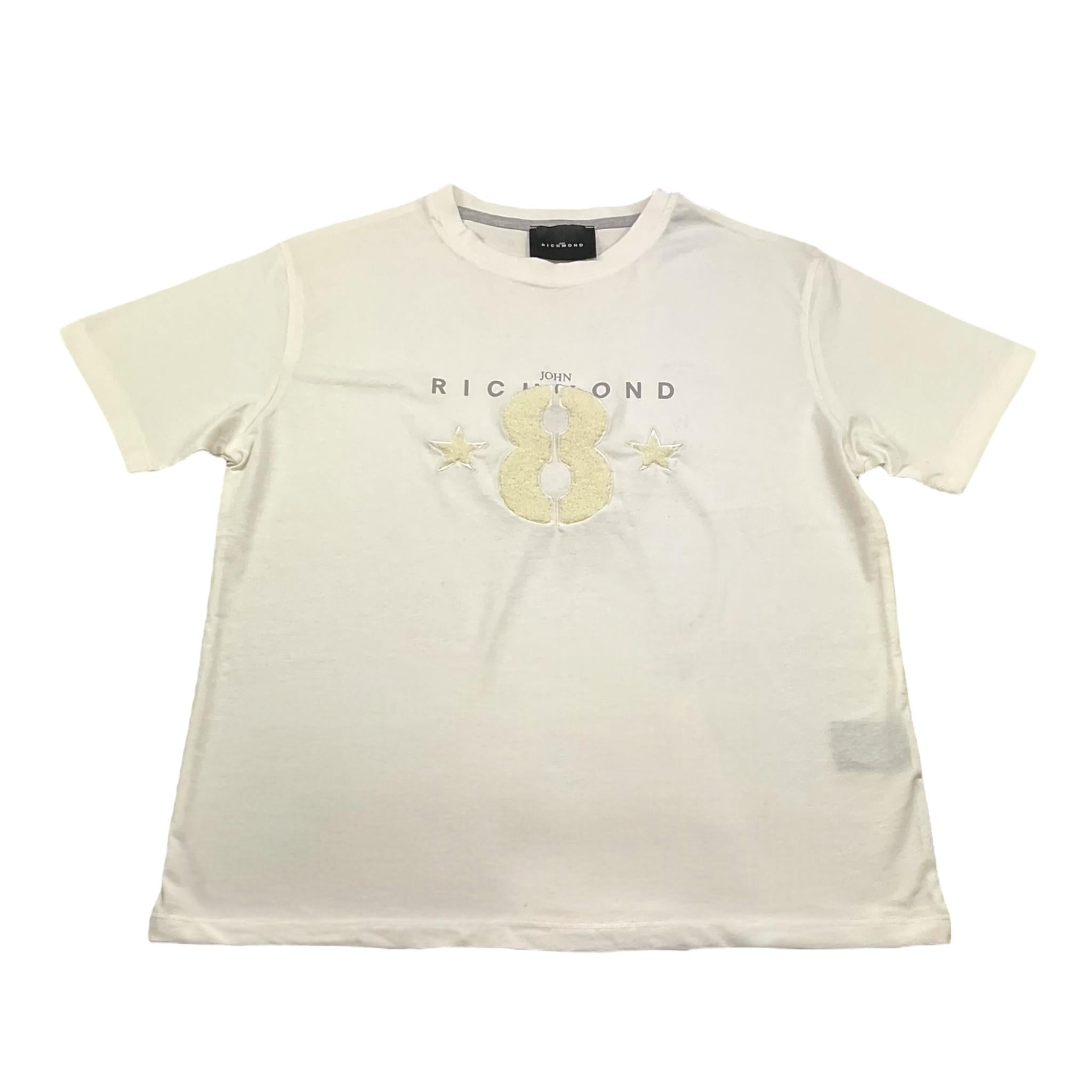 John Richmond T-Shirt Girocollo Tinta Unita con Stampa per Bambino RBP25076TS BIANCO JOHN RICHMOND 