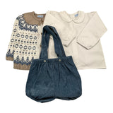 MAC ILUSIO'N completo 3 pezzi cardigan-camicia-salopette Beige per Neonato 9555 BEIGE MAC ILUSIO'N 