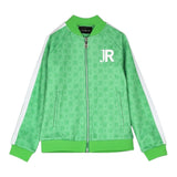 John Richmond Felpa Tinta Unita Con Zip E Logo Verde Per Bambino