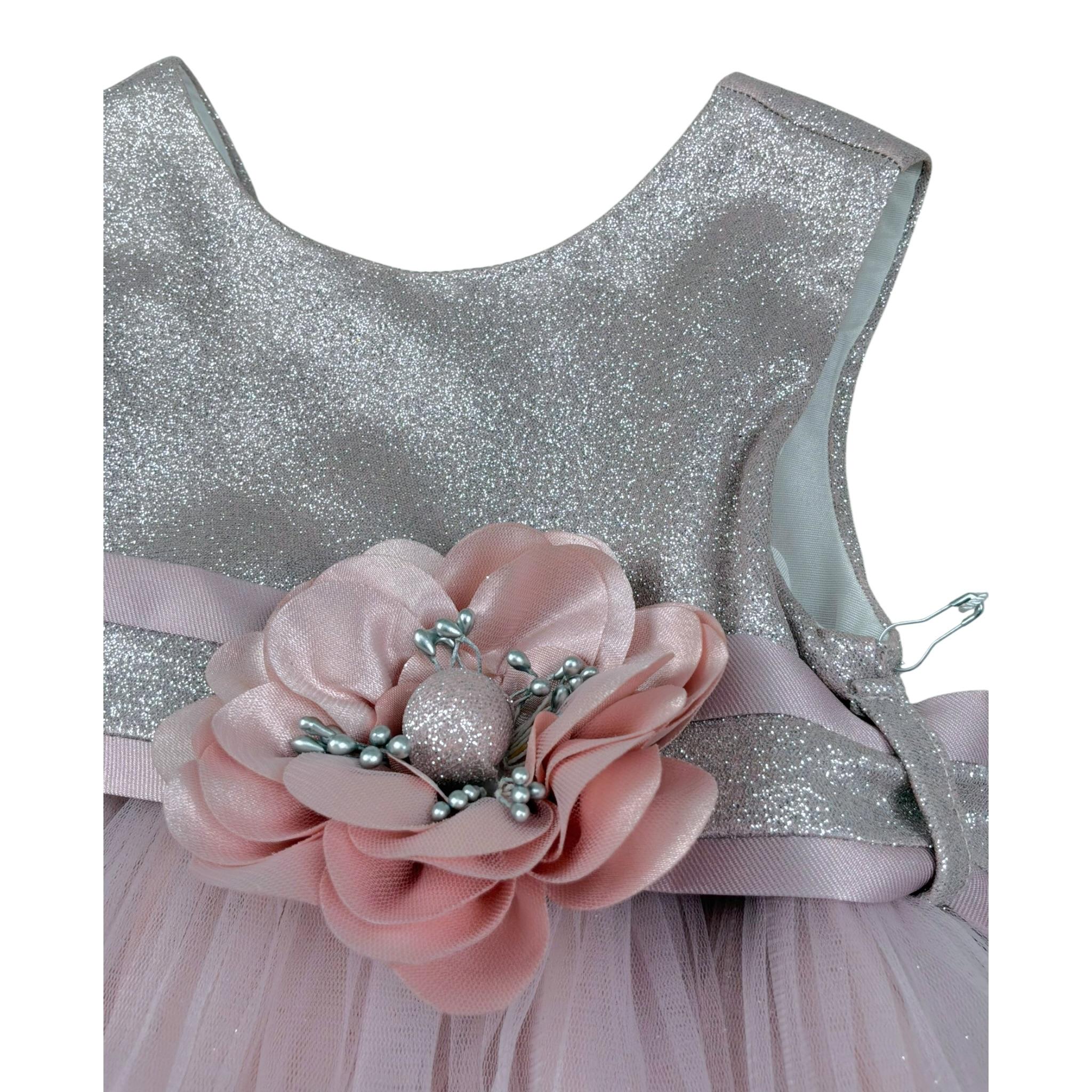 Bella Brilli Abito Cerimonia Girmanica Tinta Unita per Bambina 111 ROSA BELLA BRILLI 