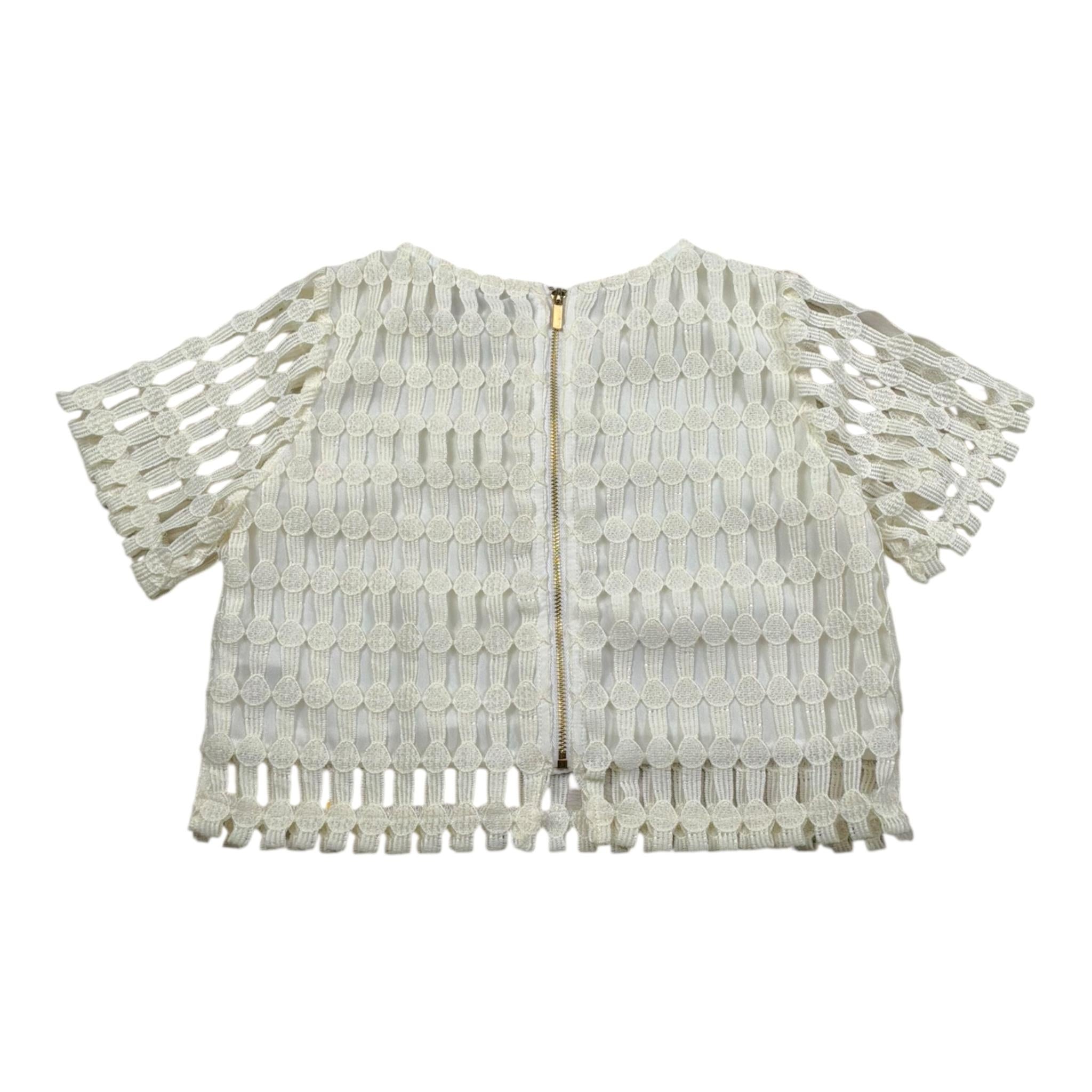 Manila Grace Top Tinta Unita Traforato per Bambina 238TMJS25 PANNA MANILA GRACE 