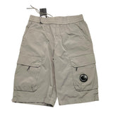 C.P. Company Bermuda Tinta Unita Con Elastico In Vita Grigio Per Bambino