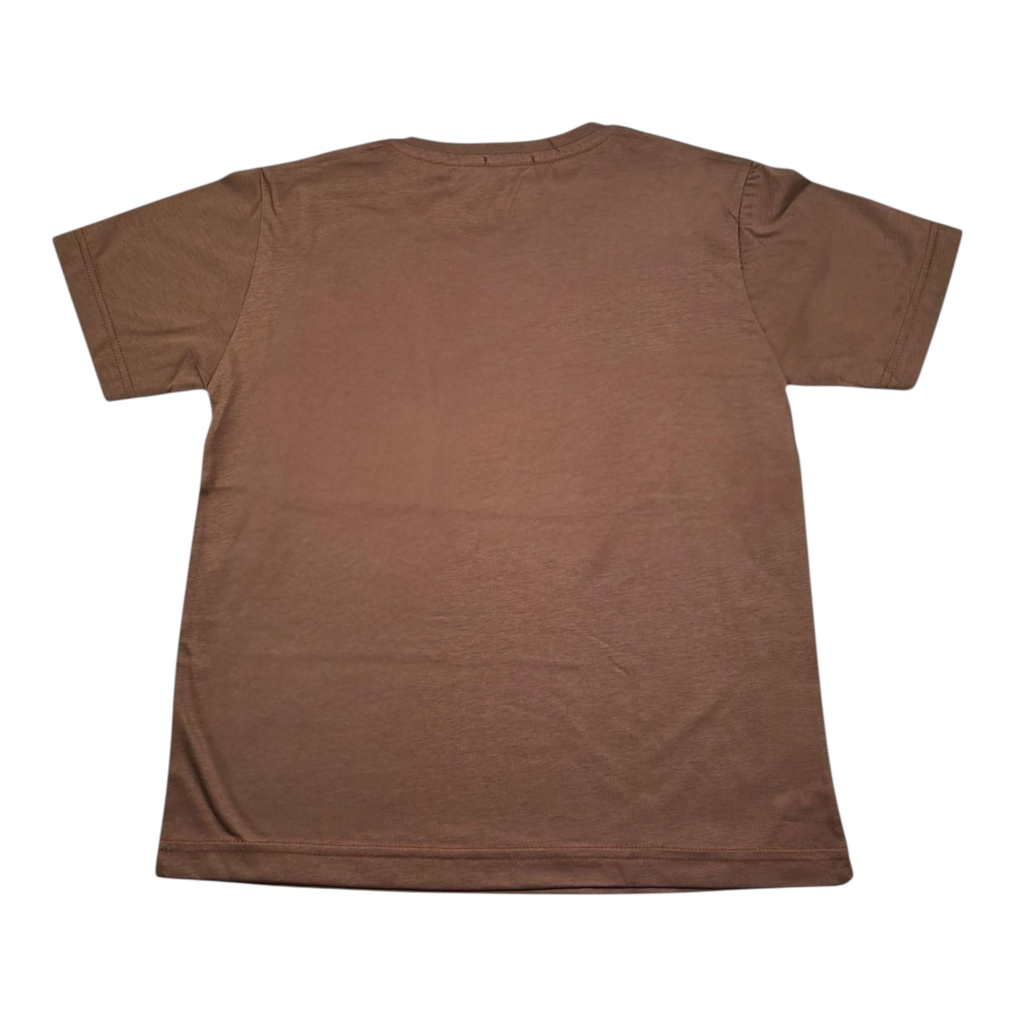 Emanuel Pris T-Shirt Girocollo Tinta Unita per Bambino ETS3136R MARRONE EMANUEL PRIS 