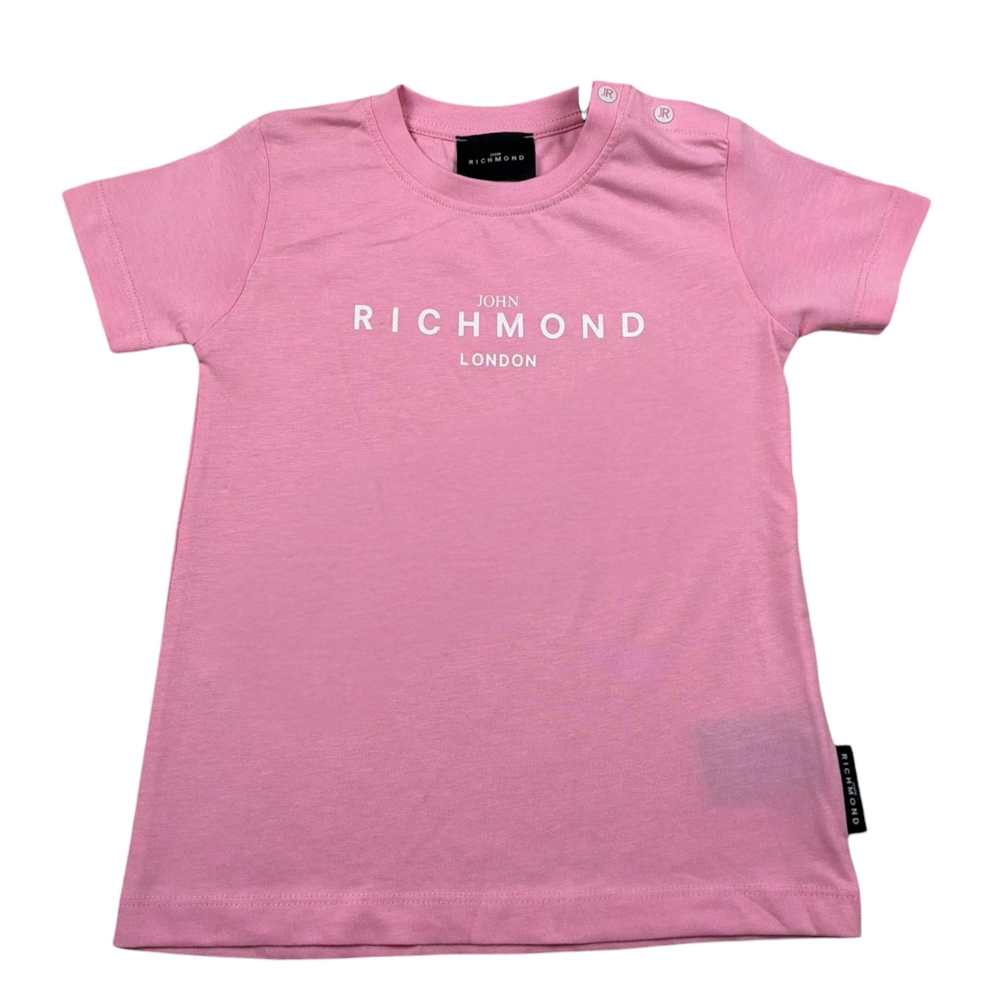 John Richmond T-Shirt Girocollo Tinta Unita con Stampa per Neonata RIP2500TS ROSA JOHN RICHMOND 