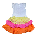 Miss Grant Completo 2 Pezzi Gonna-T-Shirt per Neonata MG1307 BIANCO MISS GRANT 