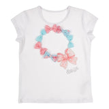 Daga Collection Completo Shorts-T-Shirt Tinta Unita con Applicazioni Fiocchi per Bambina M10071 BIANCO DAGA COLLECTION 