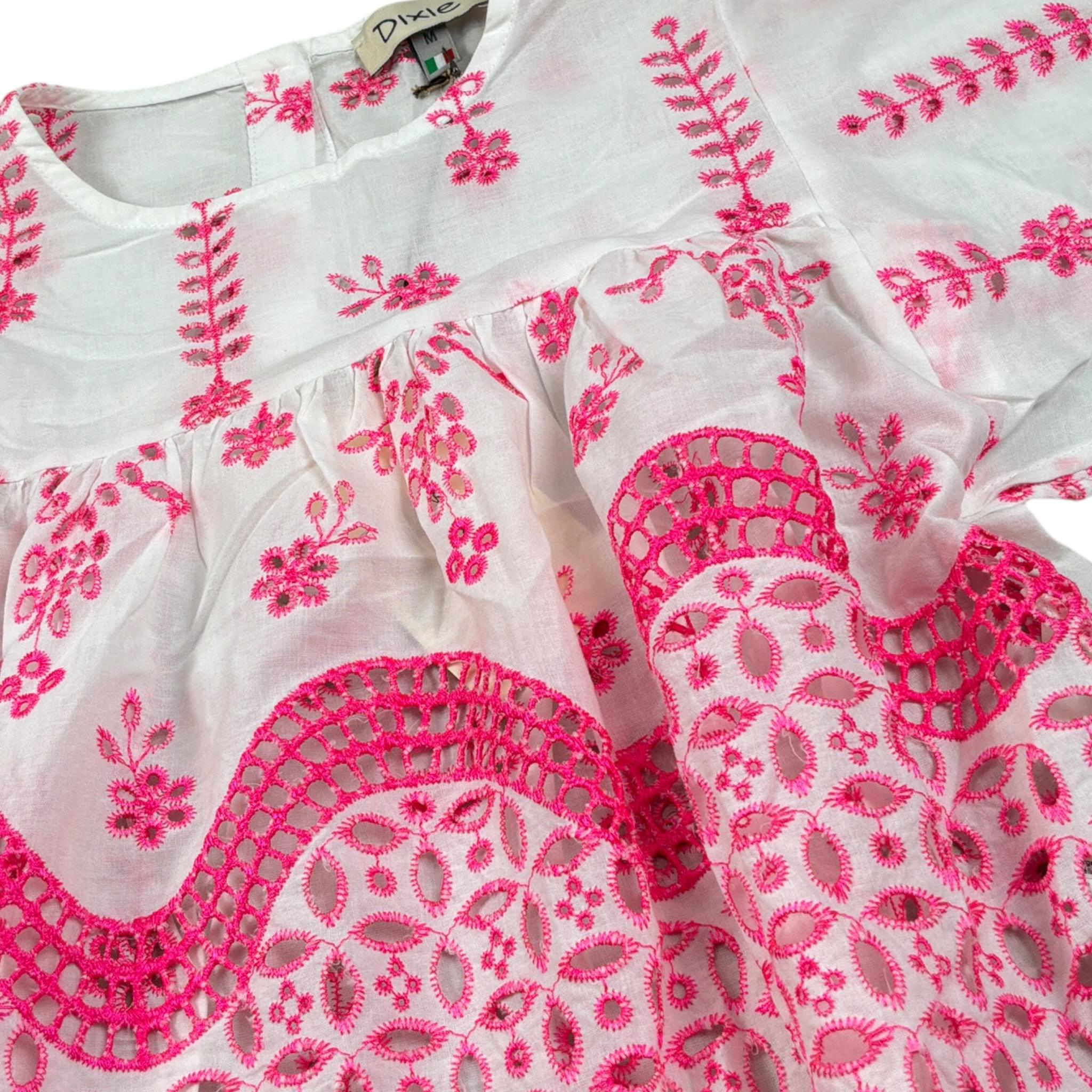 Dixie Camicia tinta unita con Ricami Bianco per Bambina 00499 BIANCO DIXIE 