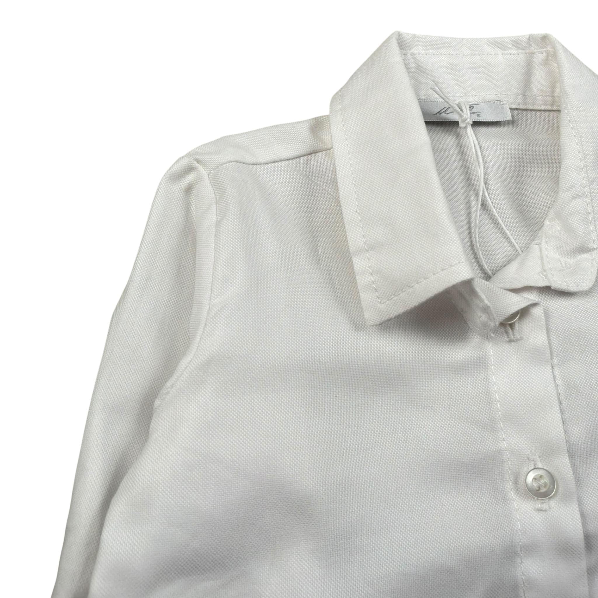 M+E' Camicia Manica Lunga Tinta Unita per Bambino UE0448 BIANCO M+E' 