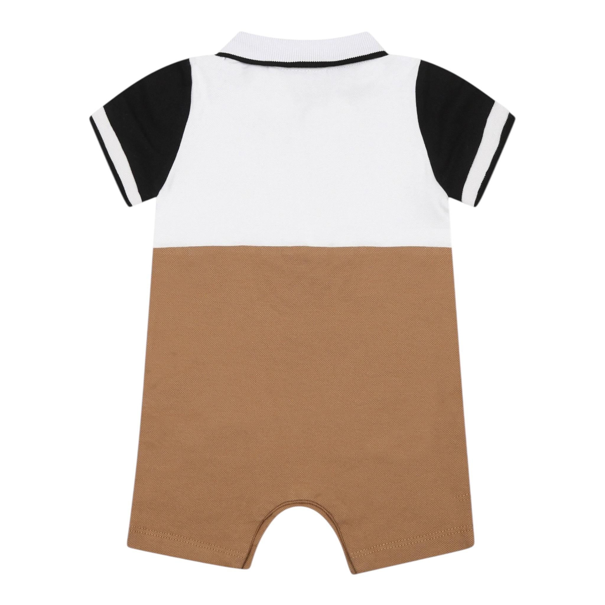 Boss Pagliaccetto Mezza Manica Bicolore per Neonato J52207 BIANCO/BEIGE BOSS 