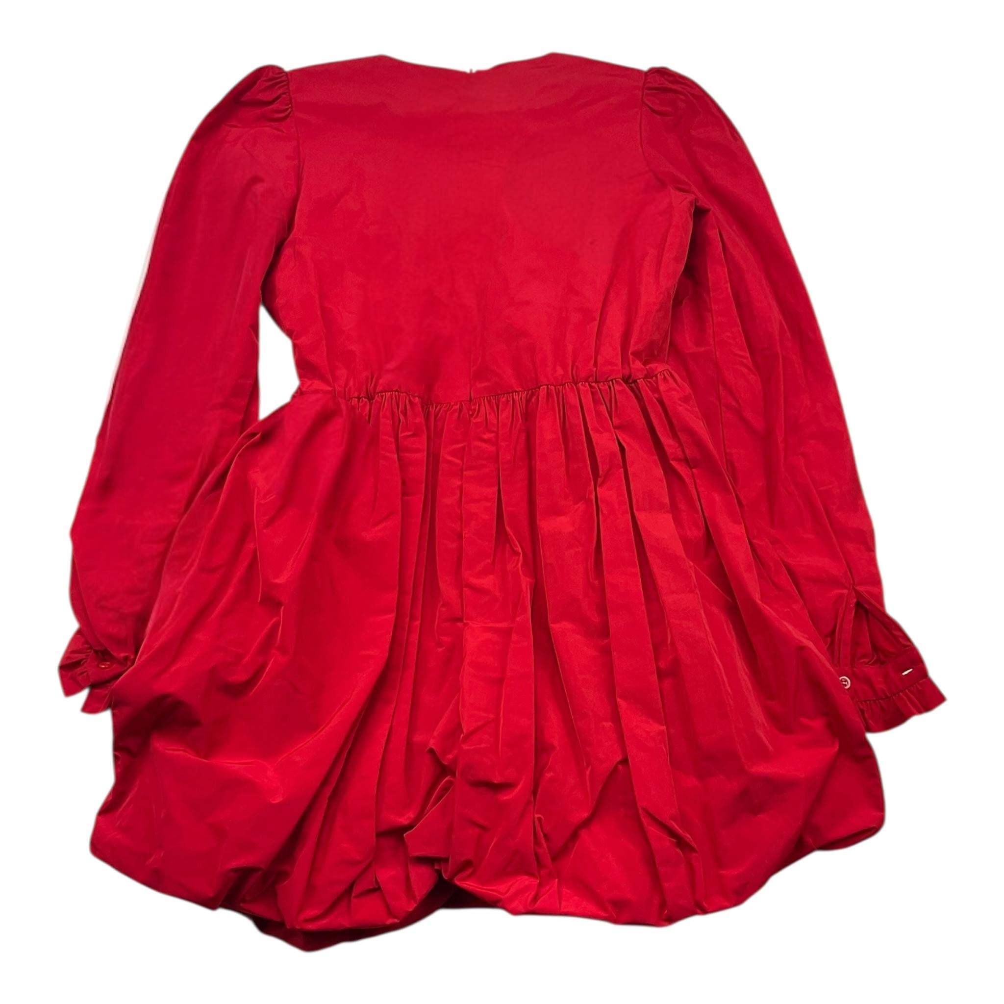 LIU JO abito giromanica tinta unita con plisset Rosso per Bambina GF3159 ROSSO LIU JO 