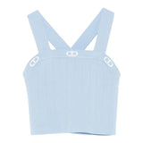 Twinset Top Bicolore con Logo per Bambina 251GJ3QW2X AZZURRO TWINSET 