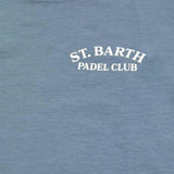 Saint Barth T-Shirt Girocollo Tinta Unita con Stampa per Bambino 00386L AZZURRO SAINT BARTH 