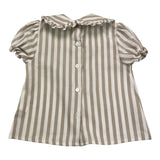 Little Bear Camicia Mezza Manica Fantasia A Righe Bianco/Beige Per Bambina