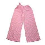 Lalalu' Pantalone A Palazzo Tinta Unita Fantasia A Righe Rosa Per Bambina