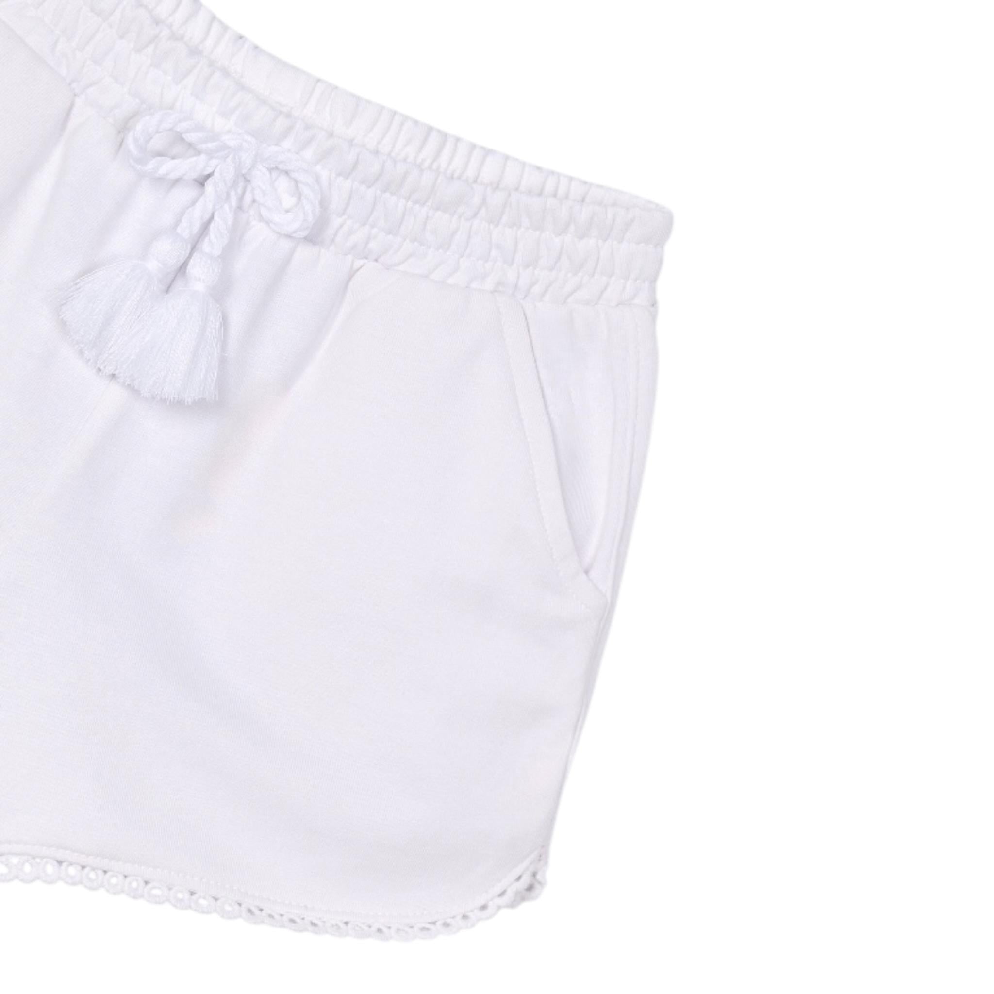 Mayoral Short Tinta Unica con Elastico In Vita per Bambina 607X BIANCO MAYORAL 