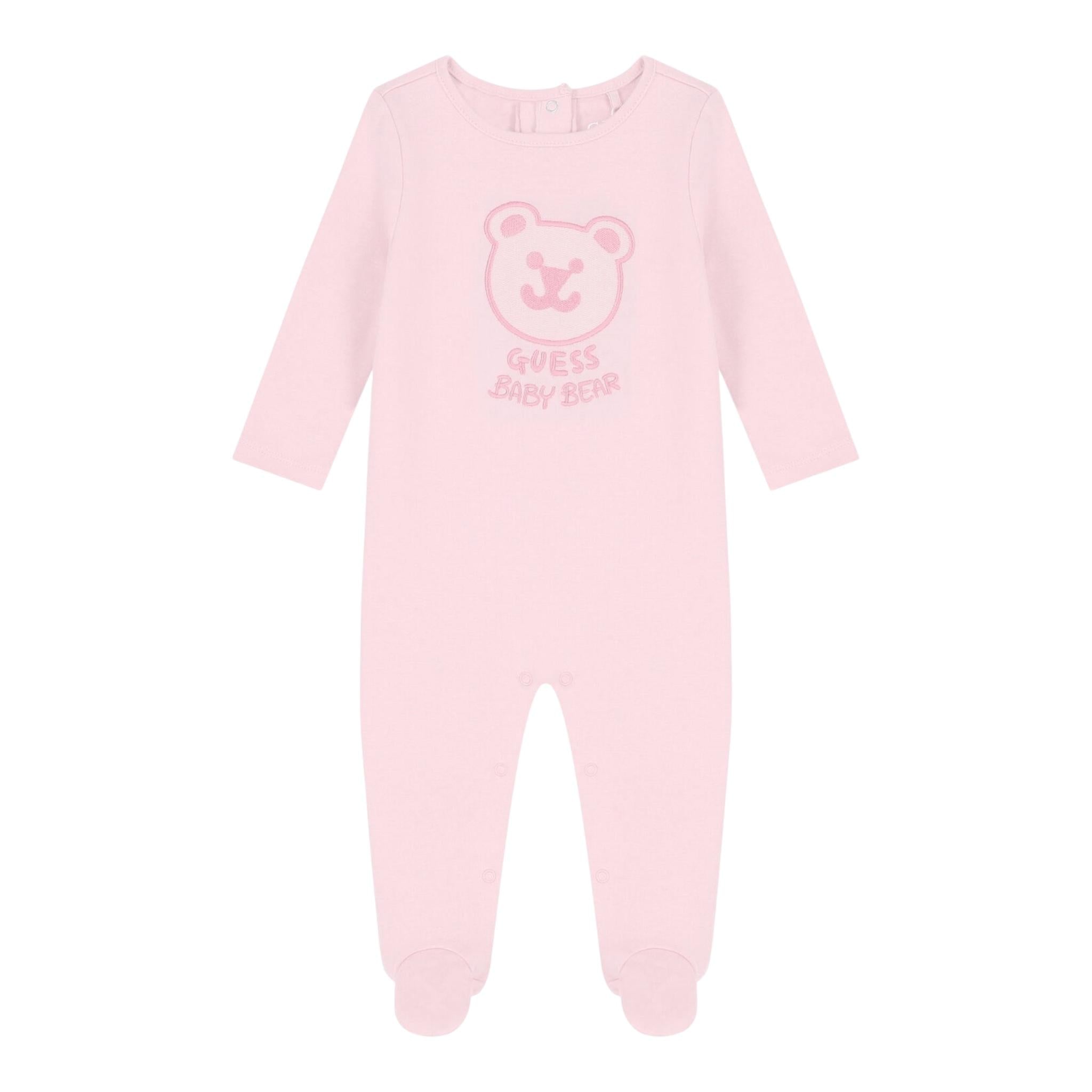 Guess Tutina Tinta Unita con Stampa per Neonata H2YW00KA6W3 ROSA GUESS 