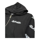 Blauer Felpa con Zip E Cappuccio Tinta Unita con Stampe per Bambina 25SBLGF02547 NERO BLAUER 